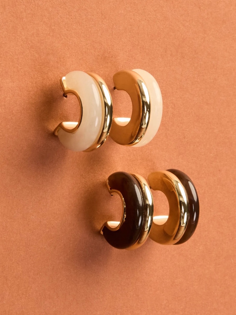 Lucky brand Stone And Metal earrings Hoop Set